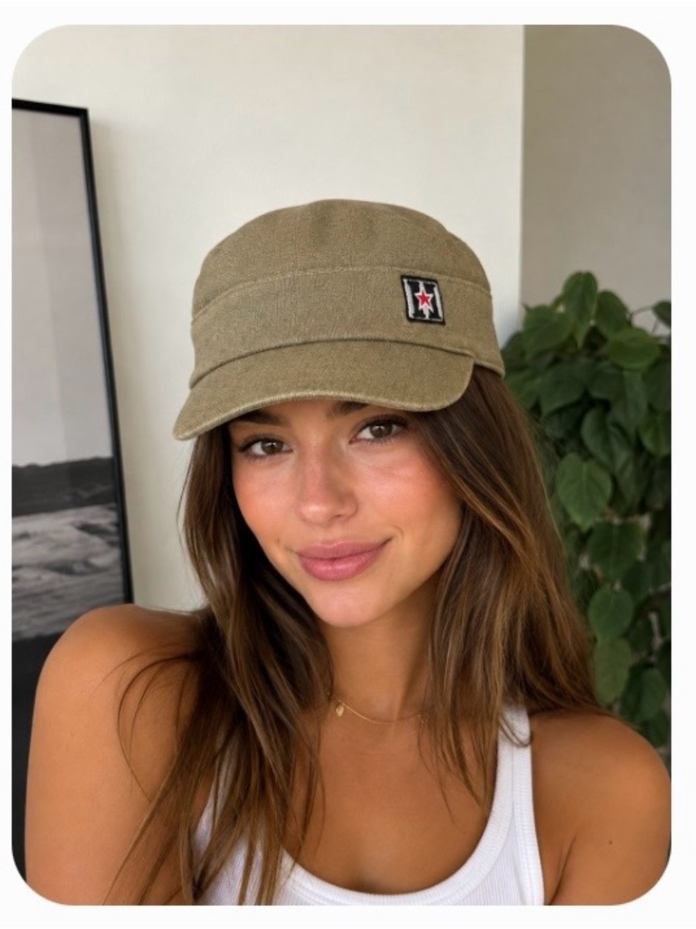 Olive Hemp Cadet Style Hat with Star Patch